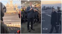 בלב הסערה: מקרון נחת על נושאת המטוסים והכריז על מבצע להצלת נתיבי הסחר העולמיים
