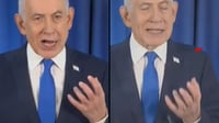 מימין הסרטון המזויף שהתפרסם כביכול נתניהו עם 6 אצבעות, משמאל המקורי