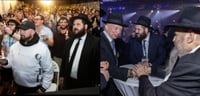 הרב משה קוטלרסקי ע"ה ובנו הרב מענדי עם חלק מתומכי מפעל השליחות