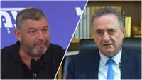שר הביטחון ישראל כ"ץ ויו"ר מפלגת 'עמך ישראל' עופר וינטר