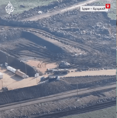 תיעוד מוצב צה"ל באזור קוניטרה באמצעות רחפן של רשת אל-ג'זירה 