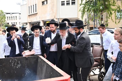 הגאון רבי ברוך דב פוברסקי בשריפת חמץ