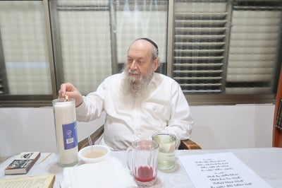 הגאון הצדיק רבי דוד בצרי זצ"ל בהדלקת נר לכבוד רשב"י