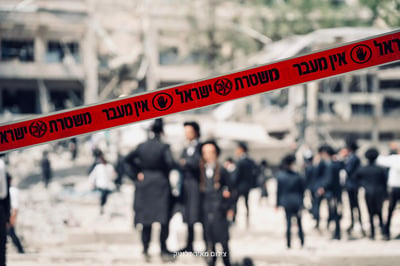 ההרס בזירת הנפילה בבני ברק