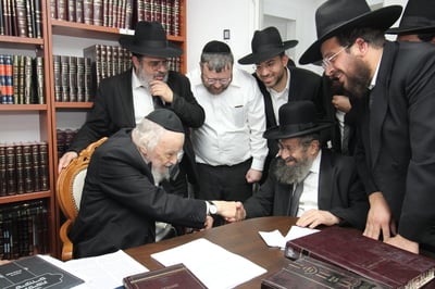הגר"מ בן שמעון בביקור אצל הגרמ"ה הירש