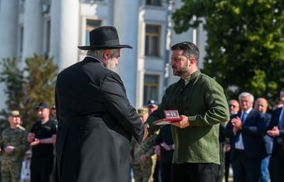נשיא אוקראינה, ולדימיר זלנסקי עם הרב משה ראובן אסמן 