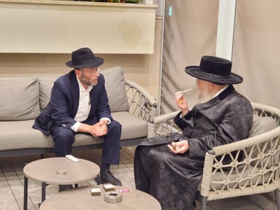האדמו״ר מפינסק קרלין בביקור אצל יוסי ערבליך