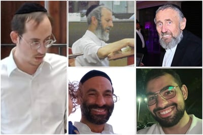ר' לוי יצחק פש, יעקב פינטו, יוסף דוד ישראל מצנר, ד"ר מרק ושרה מנדלסון הי"ד, נרצחו בפיגוע הבוקר