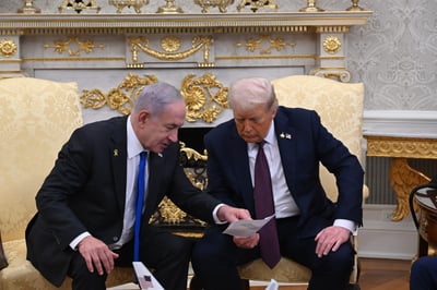 נתניהו וטראמפ בבית הלבן 