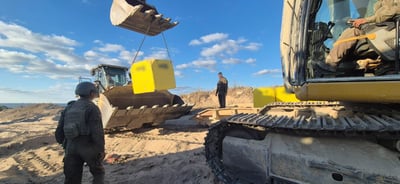 כוחות צה"ל מסמנים את הקו הצהוב ברצועת עזה