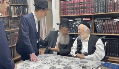הרב אחי שלום כהן עם הגרב"ד פוברסקי