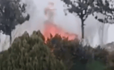 רגעי פגיעת כטב"ם איראני באזרבייג'ן