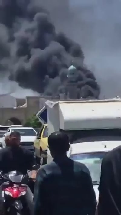 שרפה במתחם 'האימאם רזא': חשד למעורבות ישראלית