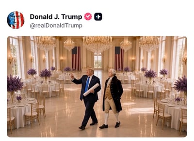 טראמפ פרסם סרטונים מוזרים: מדמיין עצמו עם וושינגטון ומשבח את קים ג'ונג און