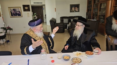 האדמו"ר מצאנז קלויזנבורג בביקור אצל הגרש"מ עמאר