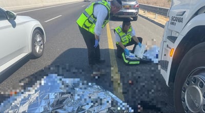 טרגדיה נוראית: ירד להחליף גלגל למשאית ונהרג מרכב חולף
