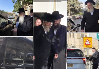נציגי הסיעות ב'אגודת ישראל' בדרכם לפגישה הסוערת