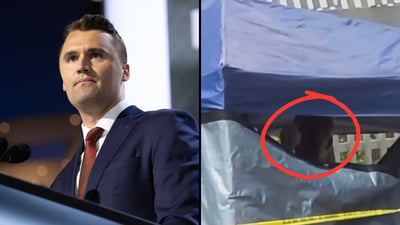 פסל הזיכרון של צ'רלי קירק הושחת בצבע אדום