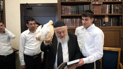 ראש ישיבת 'מאור התלמוד' ערך כפרות במעמד מאות תלמידים