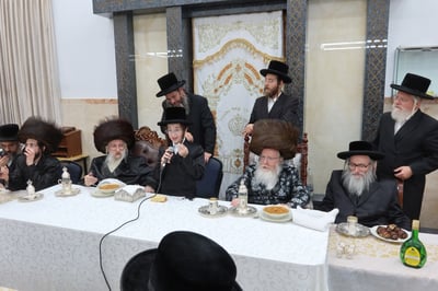 שמחת בר המצווה בטשארנאביל - קרעטשניף קריית גת | צילום: א. שטול, מהנעשה והנשמע