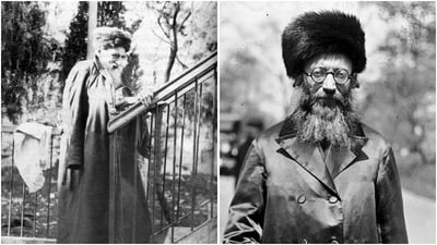 הראי"ה קוק זצוק"ל והגאון רבי איצ'לה בלאזר זצוק"ל בגרם המדרגות ההיסטורי