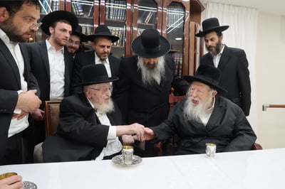 הגאון רבי מאיר צבי ברגמן שליט"א בביקור אצל כ"ק האדמו"ר מגור שליט"א
