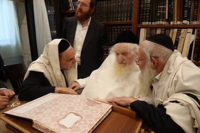 הגאון רבי יעקב דוד נאקש שליט"א בביקורו אצל מרן הגר"מ שטרנבוך שליט"א