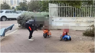 חלק מהפעוטות שיצאו מהמעון
