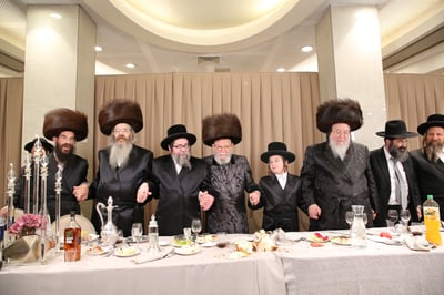 שמחת בר המצווה בחצרות טריסק-סאווראן • צילום: דוד קשת