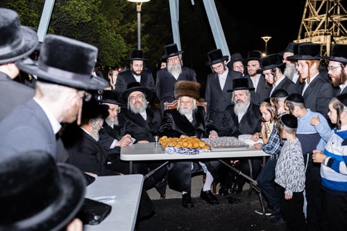 כשזקן אדמו"רי בורו פארק חילק עוגיות בחוף הים של ניו יורק 