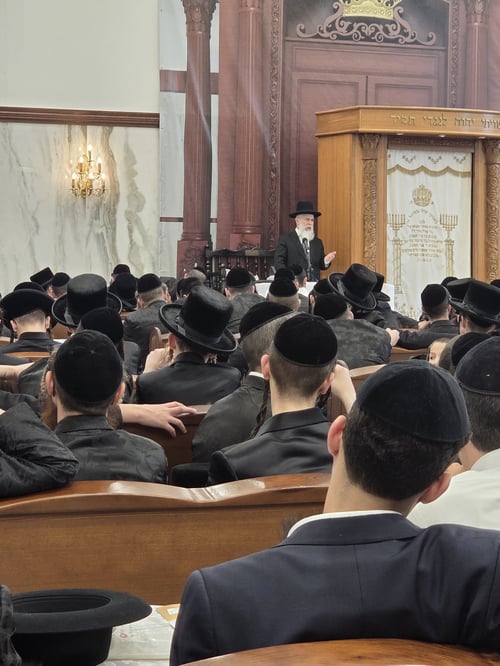 "מי שתולה תקוות בגשמיות - מתאכזב!" הגר"ז כהן בשיעור השקפתי בבעלזא