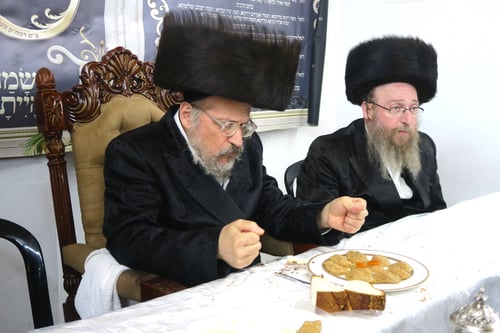 שמחת חג באנטניא: האדמו"ר עודד את הילדים ורומם את הציבור בריקודים ודברי תורה