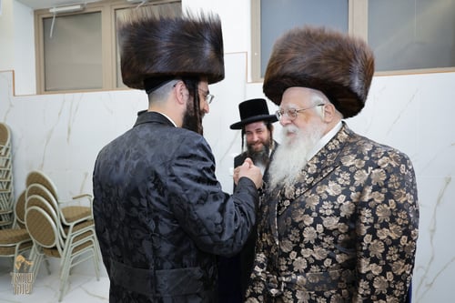 הרבי מנאראל בירמ"צ את נינו בחיפה, הרב הראשי הגיע לכבד 