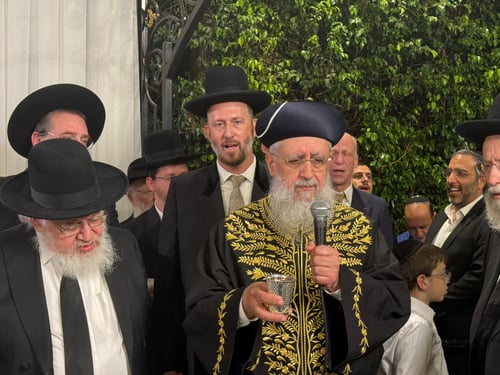 צמרת 'רמת גן' בחתונה: בתו של הרב ויזל נישאה עם נינו של שר התורה