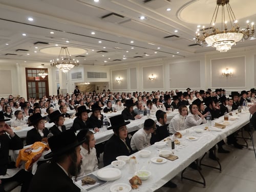 החסידות השנייה בגודלה חגגה: מעמד חלוקת המטבעות לילדי פאפא • תיעוד
