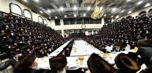 בְּמוֹצָאֵי יוֹם גִּילָה | מאות חסידי דארג חגגו בשמחת בר המצווה לנכד האדמו"ר 