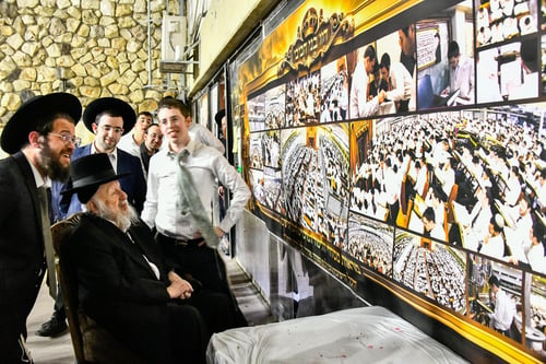 תּוֹרָה מַגְּנָא וּמַצְּלָא | אלפי תלמידי פוניבז' התכנסו ללימוד רצוף בליל פורים
