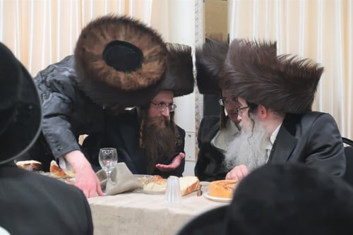 רבני בני ברק נהרו לשמחת שבע הברכות לבת האדמו"ר מטשערנוביץ 