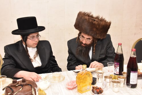 שמחה בבני ברק: אדמו"רים ורבנים בשמחת בר המצווה לנכד גאב"ד מאקאווא זצ"ל