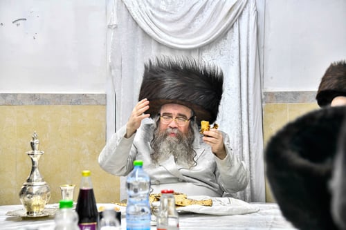 כמו מארבעת המינים |  האדמו"ר מווערצקי נפרד מהמצה בנשיקה מרגשת