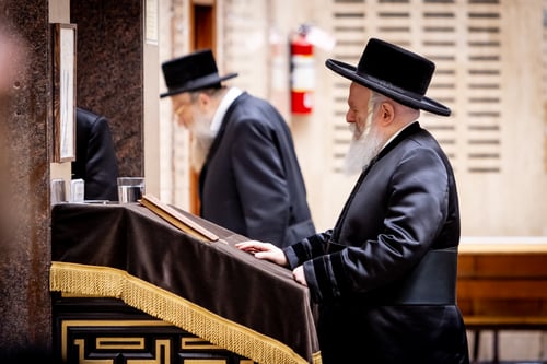 אלפי חסידי באבוב עברו ל'לחיים' אצל האדמו"ר בליל ההילולא של מייסד השושלת