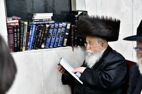 להעתיר לגאולת עולמים; הבקשה המרגשת של הרבי מקוזמיר מחסידיו בעת שמחתו