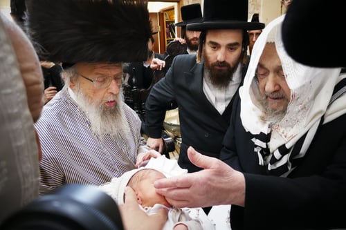 זקן רבני ברסלב הגיע לשמחה בפינסק קרלין • צפו בגלריה