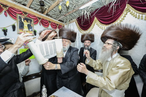 ספר תורה הוכנס אצל הגה"צ ר' נחמן בידרמן